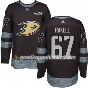 Anaheim Ducks Rickard Rakell 67 1917-2017 100th Anniversary Adidas Zwart Authentic Shirt - Mannen